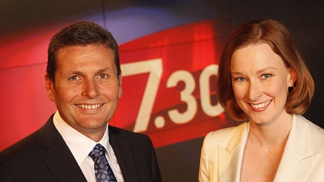 Leigh Sales and Chris Uhlmann in an early promotional shot for 7.30.