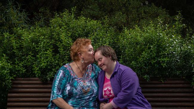 Dij Vriens and her daughter Zarra De Rosso, who has Down syndrome. Picture: Brad Fleet