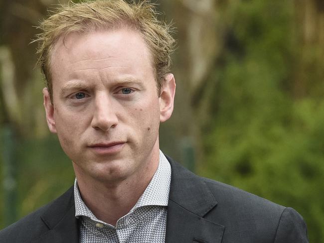 Environment Minister David Speirs is seen during a press conference at Cleland Wild Life Sanctuary, Monday, February 3, 2020. (AAP Image/Roy VanDerVegt) NO ARCHIVING