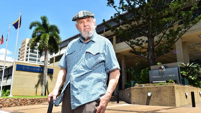 Retired architect Dolph Pemberton outside council building. Picture: Shae Beplate