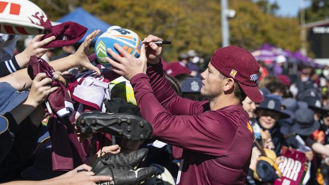 Harry Grant at the Queensland Maroons fan day at Toowoomba Sports Ground, Tuesday, June 18, 2024. Picture: Kevin Farmer