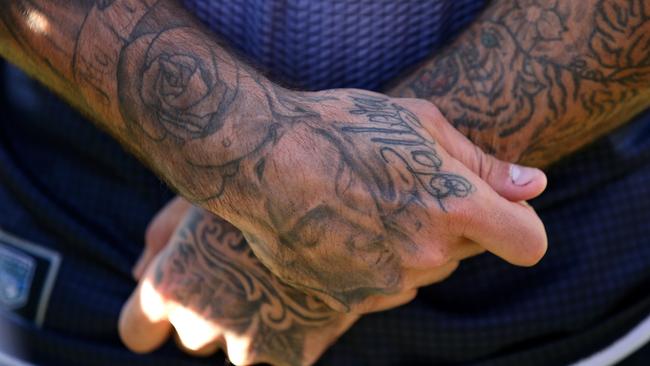 Adam Reynolds loves his tattoos. Picture: Gregg Porteous