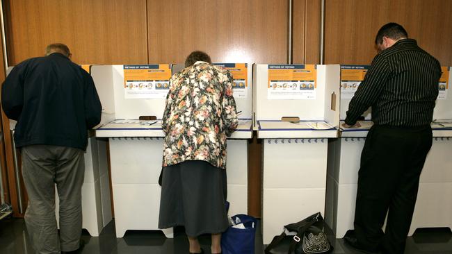 Voters cast their votes at Max Webber Library, Blacktown, in 2013.