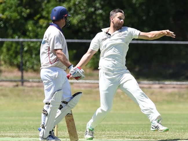 Chris Cleef bowling for Seaford in 2017. He is tipped to make his Premier Cricket debut on Saturday. Picture: Chris Eastman