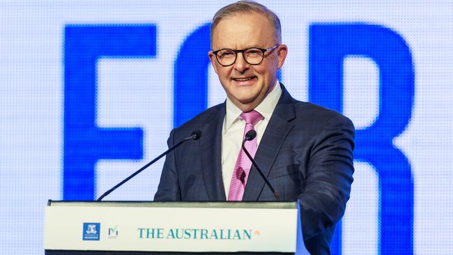 Anthony Albanese at the Economic &amp; Social Outlook Conference in Melbourne on Thursday. Aaron Francis / The Australian