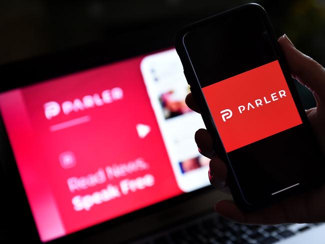 Social media application Parler. Photo: AFP