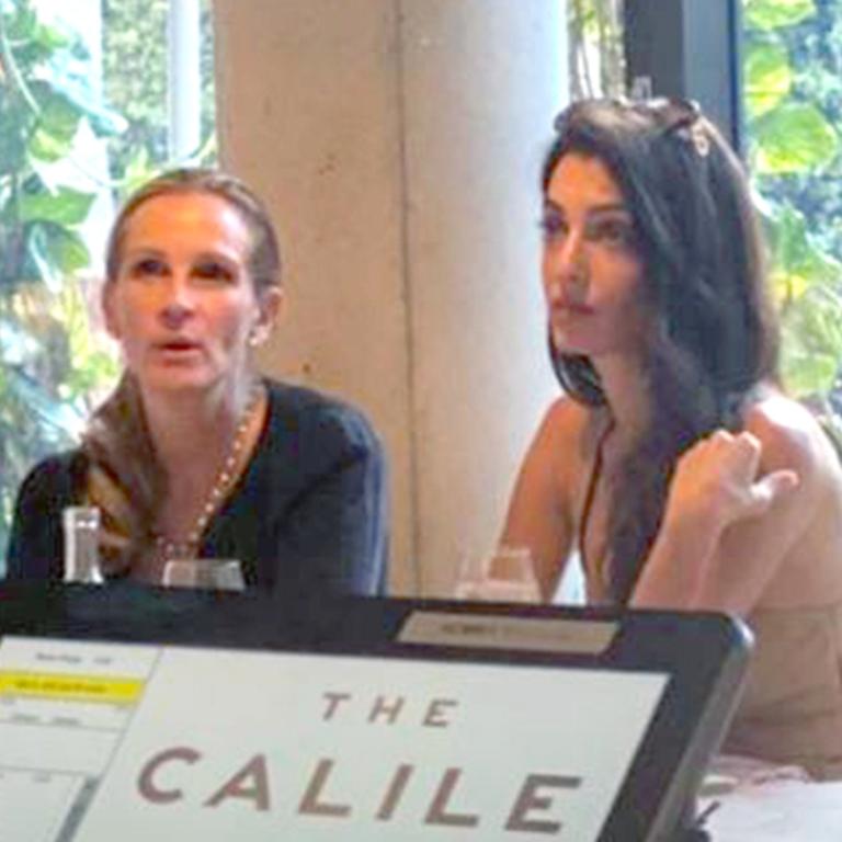 Julia Roberts and Amal Clooney at The Calile. Picture: Instagram/carlaghira