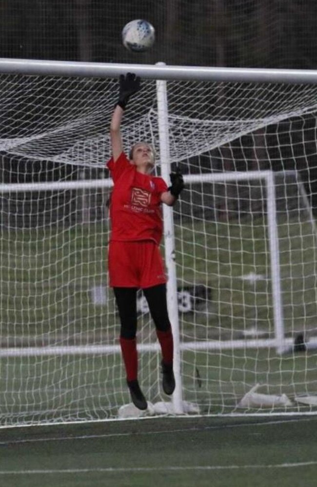 New Woombye FC premier women's goalkeeper Abigail Stanton has been in top form in the opening rounds of the 2022 season. Picture: Social Media