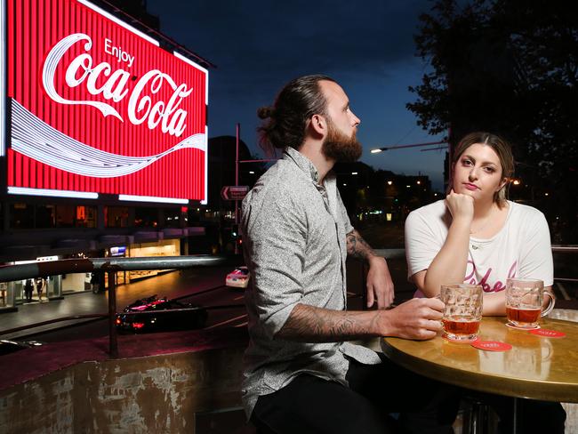 Local residents Alexander Porter and Anna Mace at the Kings Cross Hotel. Picture: Richard Dobson