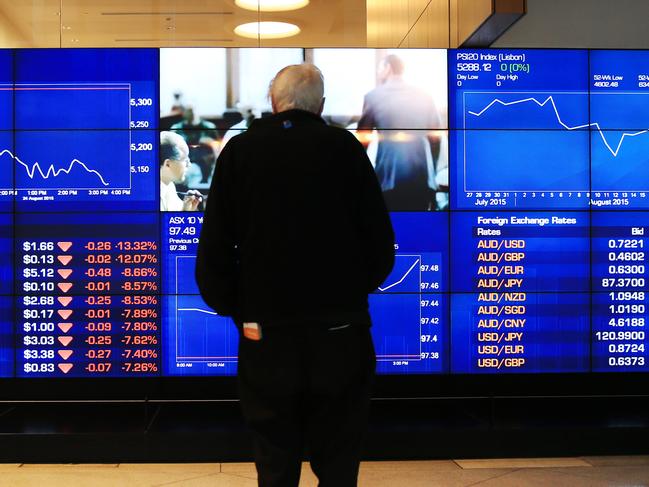 The Australian Stock Market suffered huge losses today. Images of the ASX in Bridge St, Sydney. Picture: Toby Zerna