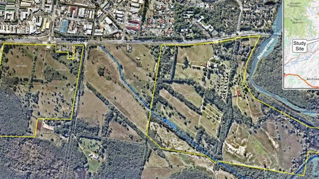 The areas which relate to the Site R & D development application for a residential subdivision in the West Byron Urban Release Area along Ewingsdale Road.