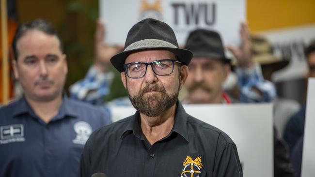 TWU NSW Assistant Branch Secretary Mick Pieri has vowed to continue industrial action until workers’ demands are met. Picture: NCA NewsWire / Christian Gilles