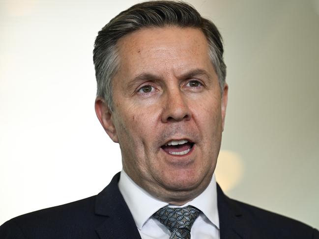 CANBERRA, AUSTRALIA  - NewsWire Photos - January 13, 2025:  Minister for Health and Aged Care Mark Butler holds a press conference at Parliament House in Canberra. Picture: NewsWire / Martin Ollman