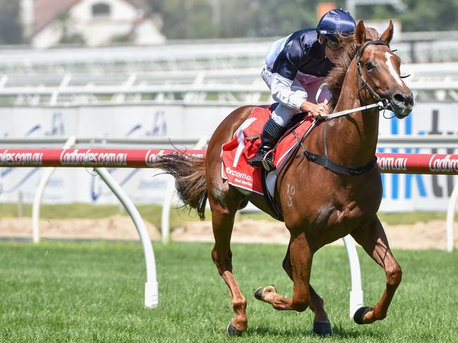 MELBOURNE, AUSTRALIA - FEBRUARY 06: Damien Oliver riding Extreme Choice wins Race 4, Chairman's Stakes during Melbourne Racing at Caulfield Racecourse on February 6, 2016 in Melbourne, Australia. (Photo by Vince Caligiuri/Getty Images)