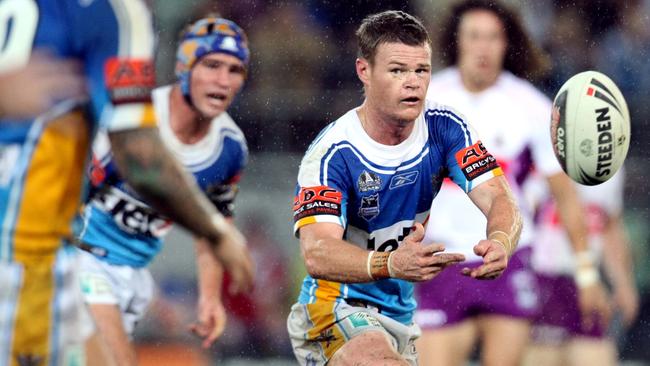 Brad Davis makes his NRL debut for the Titans against the Melbourne Storm at Robina.