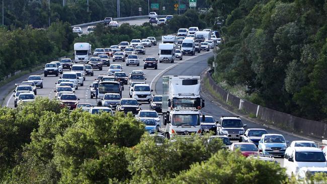 Traffic on the M1 on the Gold Coast. Picture: Nigel Hallett.