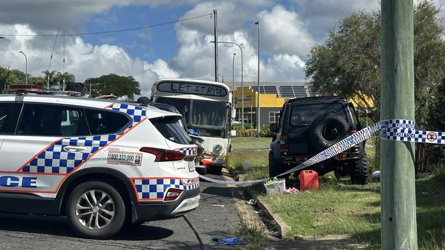 Police established a crime scene at a Gin Gin property where teenager Pheobe had been living. Picture: Lexa Smith