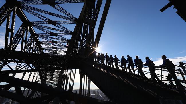 Climbing Sydney Harbour Bridge.