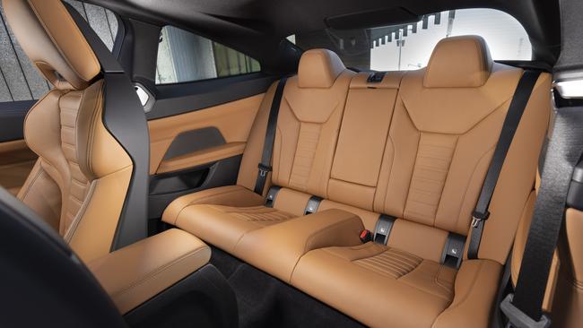 rear seat space in the 2021 model BMW M440i and 330i is reasonable for two adults.