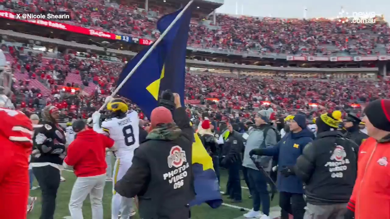 Camera footage of football fight goes viral