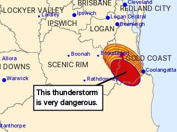 The "very dangerous" storm. Picture: Bureau of Meteorology