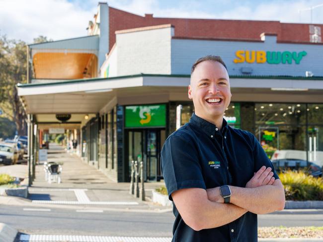 Subway franchisee Joshua Rice outside one of his three stores.