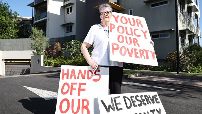 Retiree Kay Nyland is organising a protest at Cairns Regional Council Chambers on Wednesday, protesting on the proposed change to the rates structure that will see retirement village residents hit with an 800 percent increase in charges. Picture: Brendan Radke