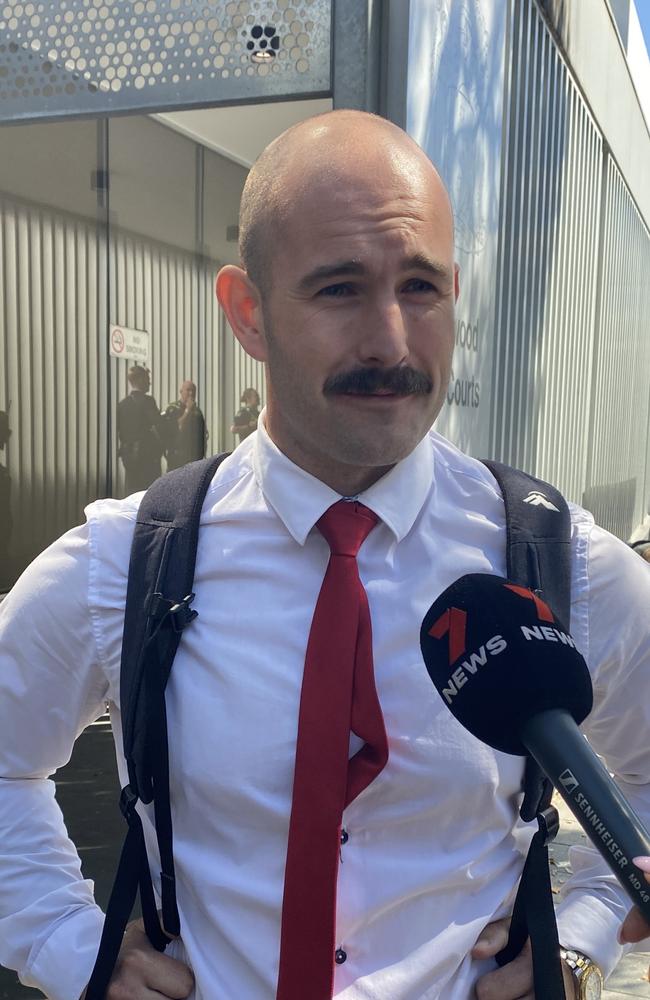 Prominent neo-Nazi Thomas Sewell outside Ringwood Magistrates' Court.