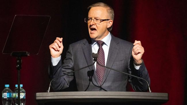 Labor Leader Anthony Albanese speaks at Queensland Labor’s State Conference in Brisbane on the weekend. Picture: Richard Walker