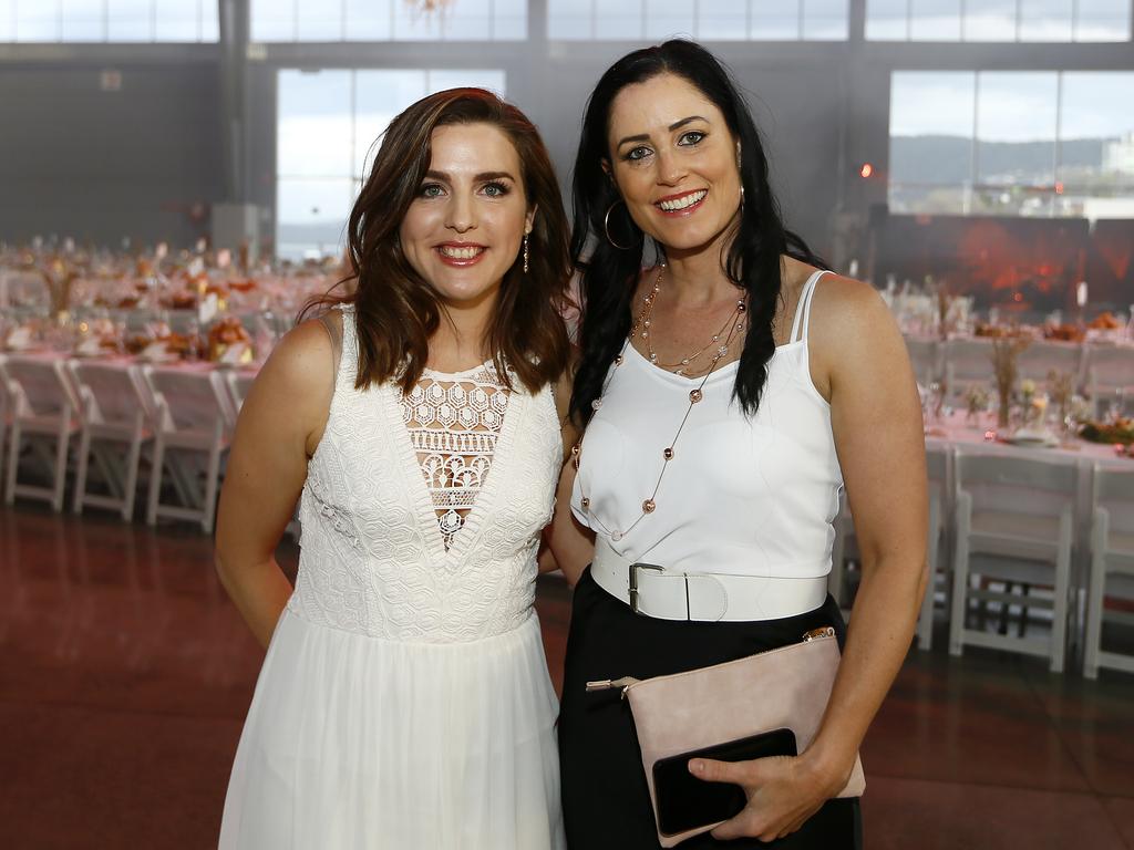 SOCIALS - Be Hers - change lives, end slavery event / ball at PW3, Hobart last night. (L-R) Mickala Coyte of Oakdowns, Angela French of Moonah. Picture: MATT THOMPSON