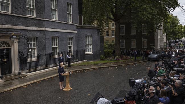 The UK's new prime minister Liz Truss arrives at No.10 Downing Street on September 6, 2022. Picture: Getty Images