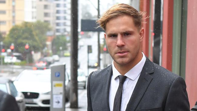 Jack De Belin arrives at Wollongong courts on Thursday. Picture: NCA NewsWire / Simon Bullard