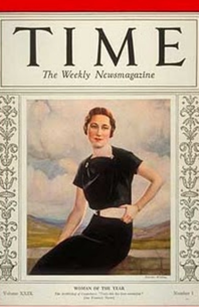 The cover of Time magazine which named Wallis Simpson as Person of the Year in 1936