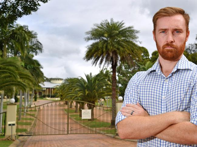 Councillor Joe Wilkinson outside the gates to the Arundel Hills Country Club.Sunday May 5, 2024. Picture, John Gass