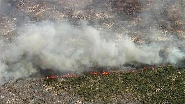 The bushfire burning in Flinders Chase National Park on Kangaroo Island. Picture: 7NEWS Adelaide