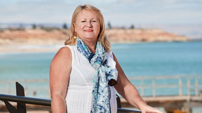 Port Noarlunga Business &amp; Tourism Association chairwoman Jeanette Howell on the esplanade. Picture: AAP/Matt Loxton