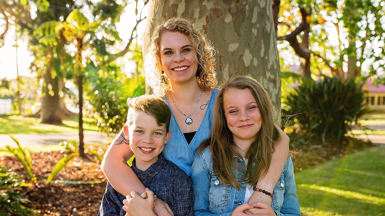 Photographer Sarah Gage with her children Abbey and Jack Wilson.