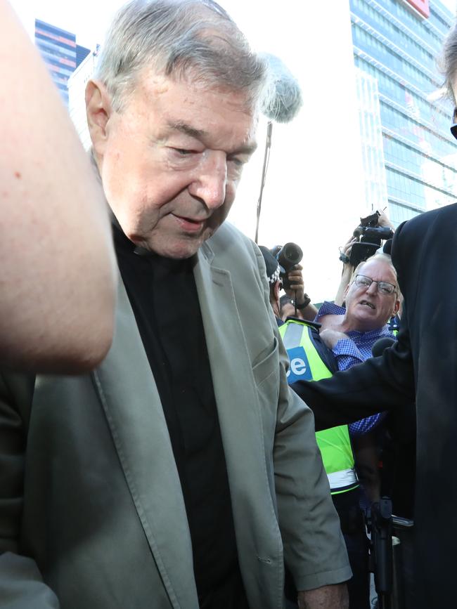 George Pell arrives at the County Court in Melbourne. Picture: Alex Coppel