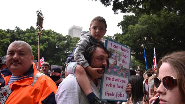 Protesters gather in Hyde Park in Sydney. / Flavio Brancaleone