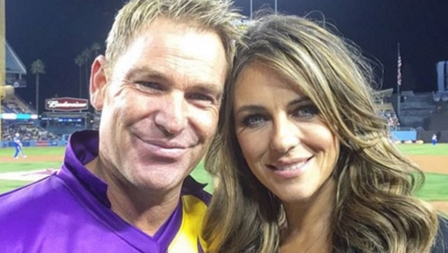 Shane Warne and ex Liz Hurley