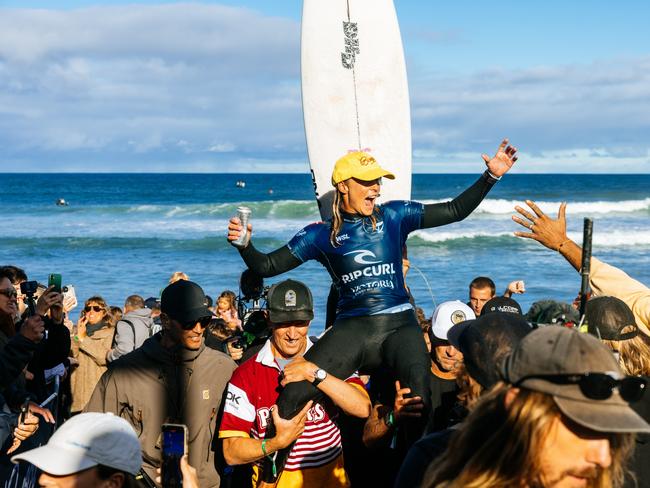 Isabella Nichols won the Rip Curl Bells Beach event last week. Picture: Cait Miers/World Surf League.