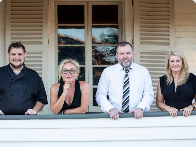 The Courthouse Restaurant proprietor Mary Gibb with head cheff Mitchell Efeimoff, restaurant manager Ben Platt and wedding and events coordinator Carol Balfour.  Picture: Supplied