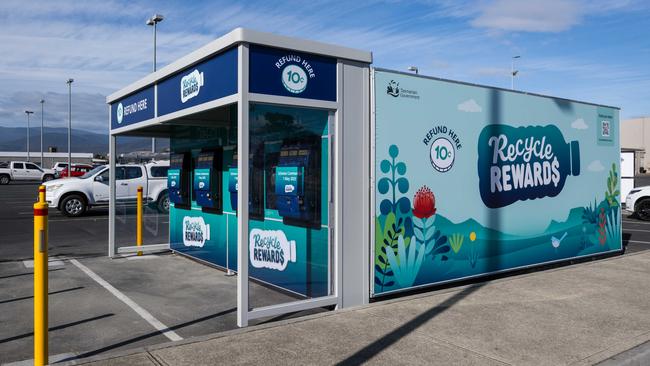 TasmaniaÃ¢â¬â¢s long-awaited container deposit scheme is a step closer to becoming a reality after its first Ã¢â¬Åreverse vending machineÃ¢â¬Â was officially unveiled. Picture: Alastair Bett