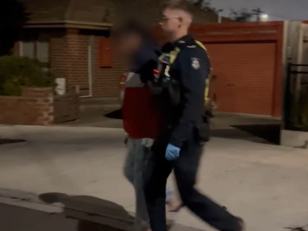 A man is arrested as part of Operation Ghost in Melbourne’s west. Picture: Victoria Police