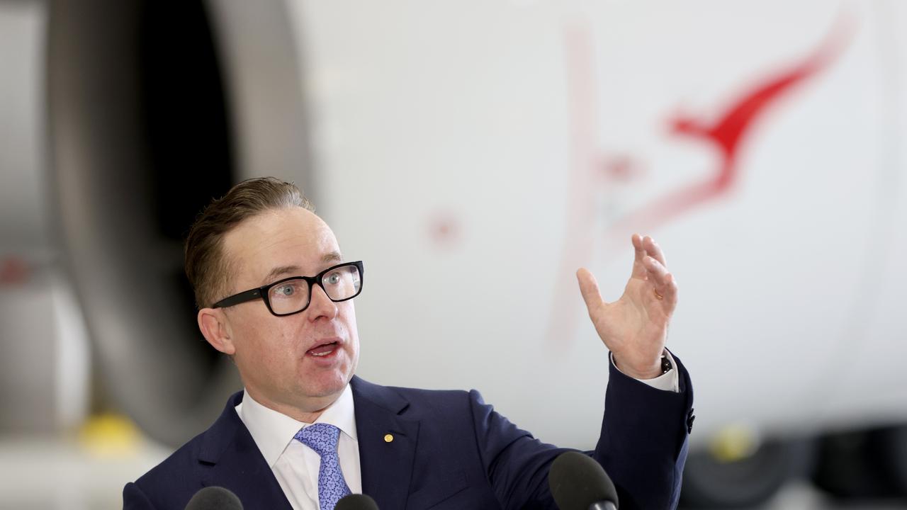 Qantas Group CEO Alan Joyce said the $5,000 bonus will be appreciated by thousands of staff.
Picture: NCA NewsWire / Damian Shaw
