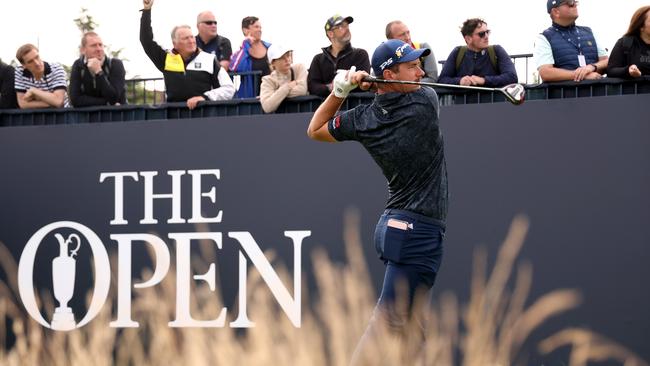 A triple-bogey on 17 damaged Lucas Herbert’s round. Picture: Gregory Shamus/Getty Images