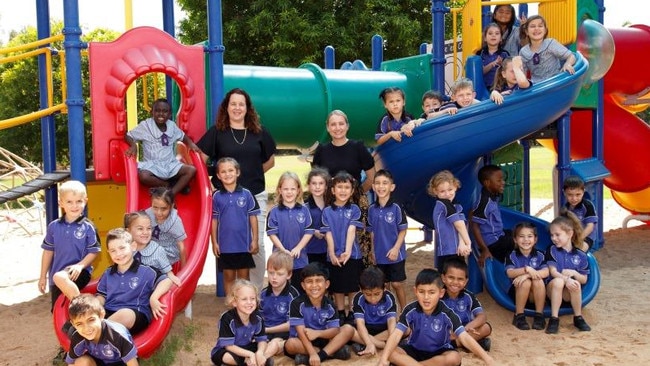 HOLY SPIRIT CATHOLIC SCHOOL FRONT ROW (L-R): Jack Niland, Emmanuel Ergos, Spiros Magoulias, Alicia Hallett, Skye Wills, Edith Grey, Stradic McGuffie, Hansel Midhun, Mozess Nikandru, Yianni Koukouvas, Jedidiah Rivers, Zaharoula Frazis, Angela Gilmore. MIDDLE ROW (L-R): Opi’Aza Adakpoku, Tiare McLean, Evelyn Grant, Alma Chimenton, Baylee Rajak, Zaharias Vrondos, Rosie Seivers, Tanaka Mangena, Samuel Brown. BACK ROW: Magdalena Mellier, Miller Hall, Stanley Burton, Camilla Curley, Mackenzie Sleigh, Daphne Argyridakis, Josette Obieta. Teachers: Ms Carla Hayes and Mrs Tracey Coco. Absent: Ailah Aboy, Andre Dardir, Anastasia Donaj-Cooper, Luke Fagan, Victoria Feeney, Declan Lynam, Andre Palu and Chris Parimeros. Picture: The School Photographer