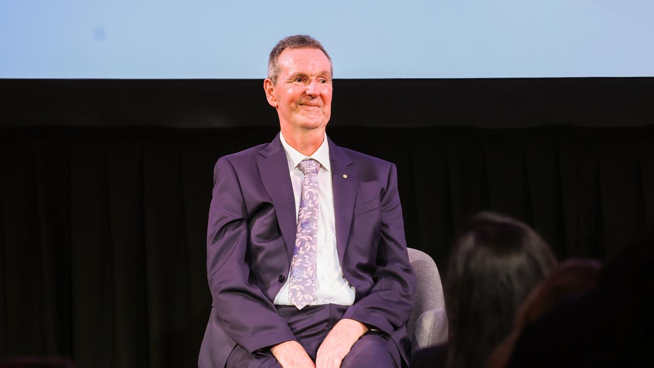 Neale Daniher receives the Victorian Australian of the Year Award at the 2025 Australian of the Year for Victoria at the Arts Centre in Melbourne. Picture: Brendan Beckett