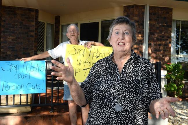 Len and Maureen Eres are not happy with the Abbott goverment. Picture: John Gass