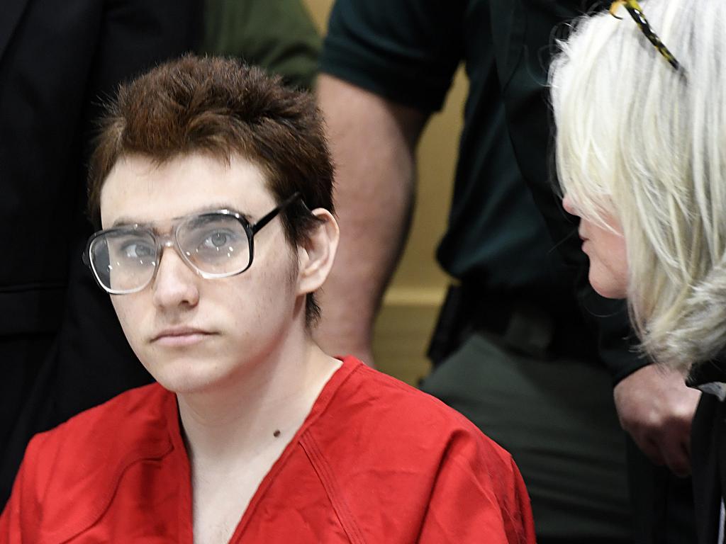 Parkland school shooting suspect Nikolas Cruz listens to his public defender. Picture: AP, Pool